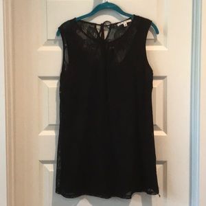 Black lace sleeveless tunic by CAbi, size M